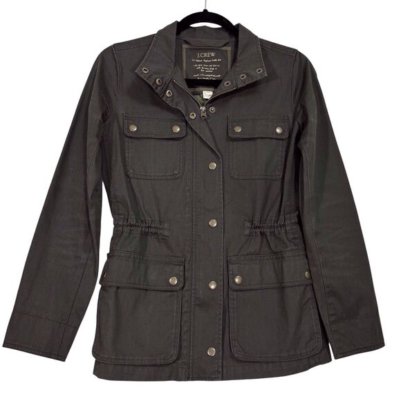 J. CREW Relaxed Boyfriend Field Jacket Coat Womens XXS Dark Green Gorpcore - Picture 3 of 12